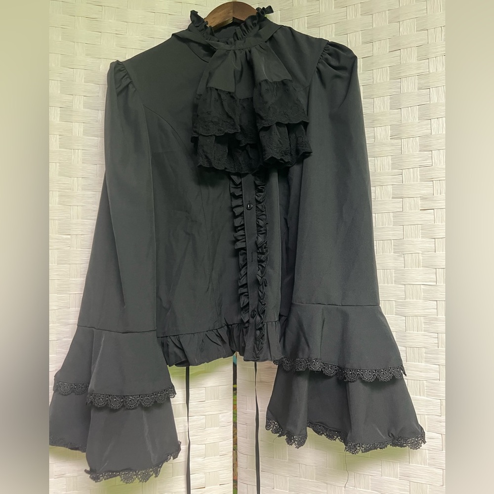 Victorian Blouse Long Ruffle Sleeves